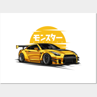 JDM Monster GTR R-35 (Gold) Posters and Art